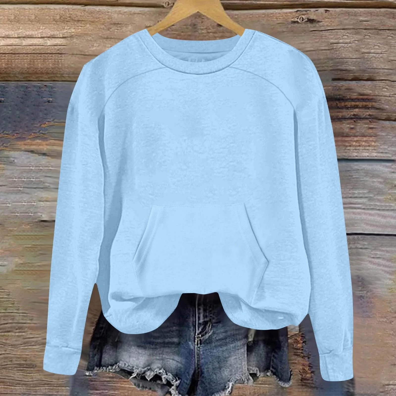 Світшот NZYIHAO для дівчат, з круглим вирізом, оверсайз, легкий, спортивний, з довгими рукавами, фото №5