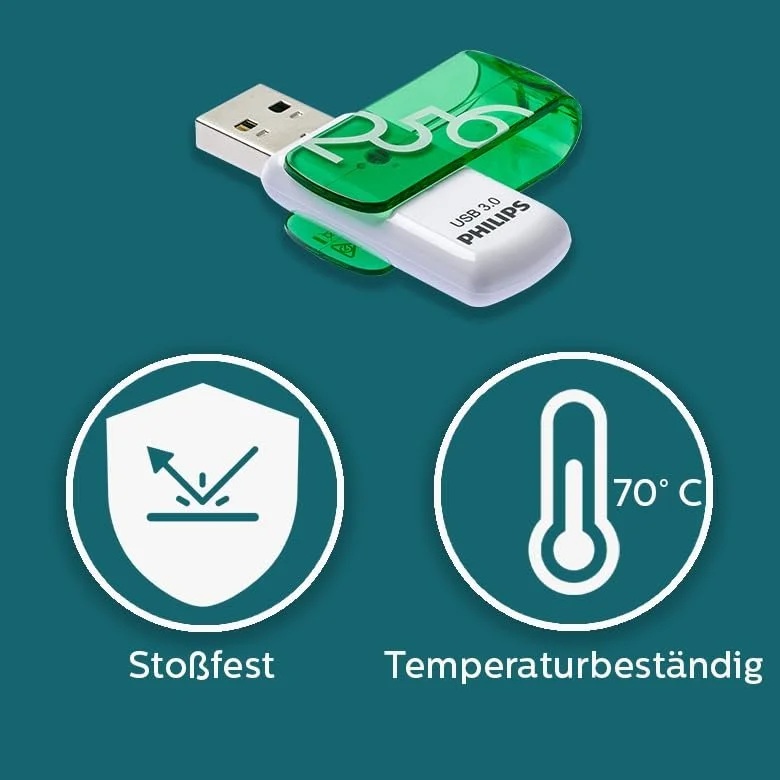 USB-флеш-накопичувач Philips Vivid Edition Super Speed 3.0 256GB зі складаним ковпачком до 100МБ/с, фото №6 USB-флеш-накопичувач Philips Vivid Edition Super Speed 3.0 256GB зі складаним ковпачком до 100МБ/с, фото №6