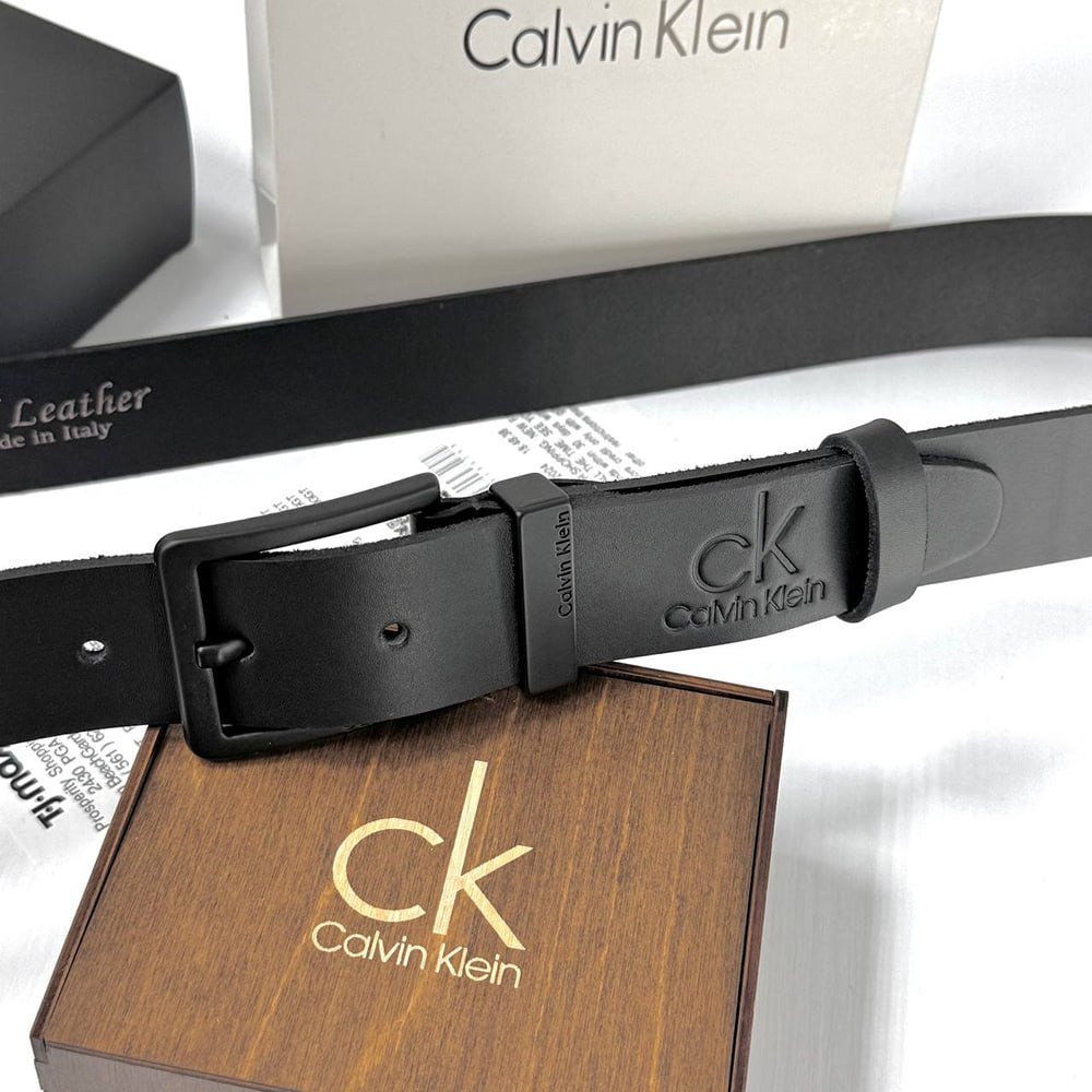 Чоловічий ремінь з натуральної шкіри брендовий Calvin Klein, фото №2