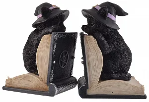 Держатель для книг VOGLER Ведьмины коты в шляпе 1 пара Черный Фарфор synthetic.ua - Фото 1