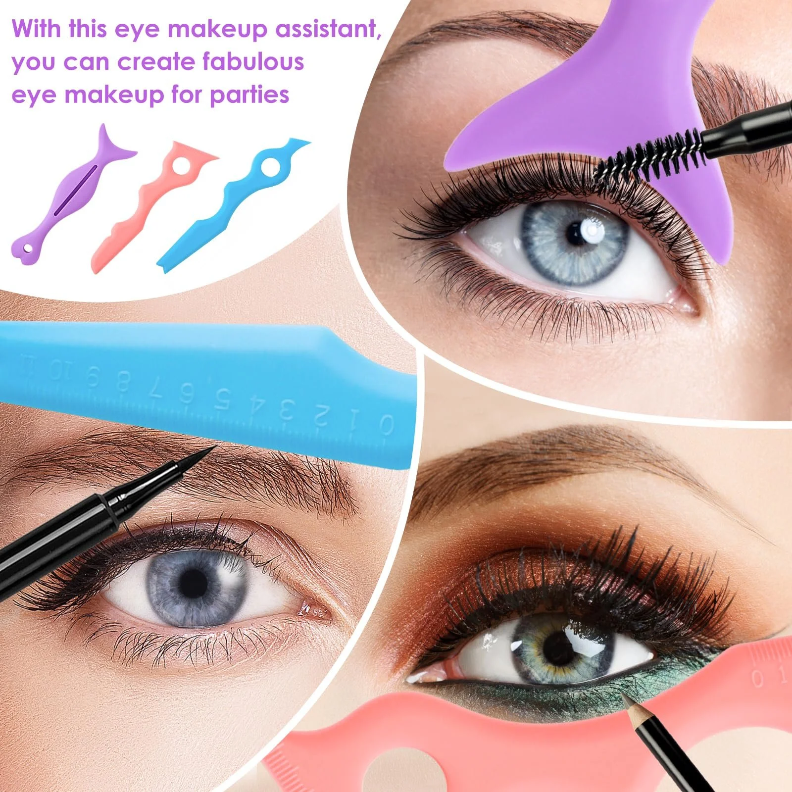 Трафареты для подводки силиконовые 3 шт., фото №2 Трафареты для подводки силиконовые 3 шт., фото №2