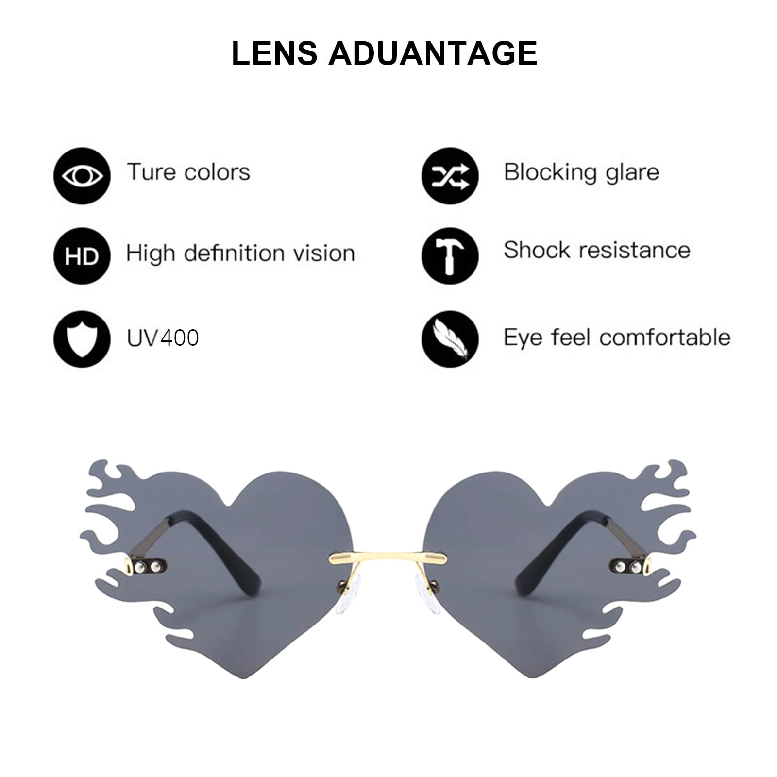 Солнцезащитные очки DUTIFUL Flames Сердце Розовый, фото №4 Солнцезащитные очки DUTIFUL Flames Сердце Розовый, фото №4