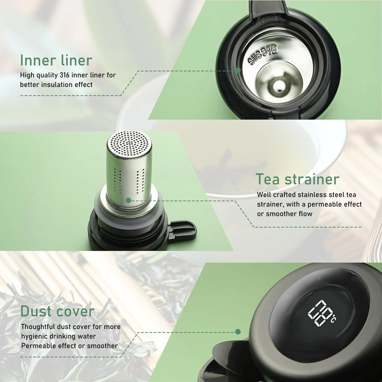 Термос Кавник Thermos, 1.8 л з дисплеєм температури, Термос для кави, чаю та молока, фото №4