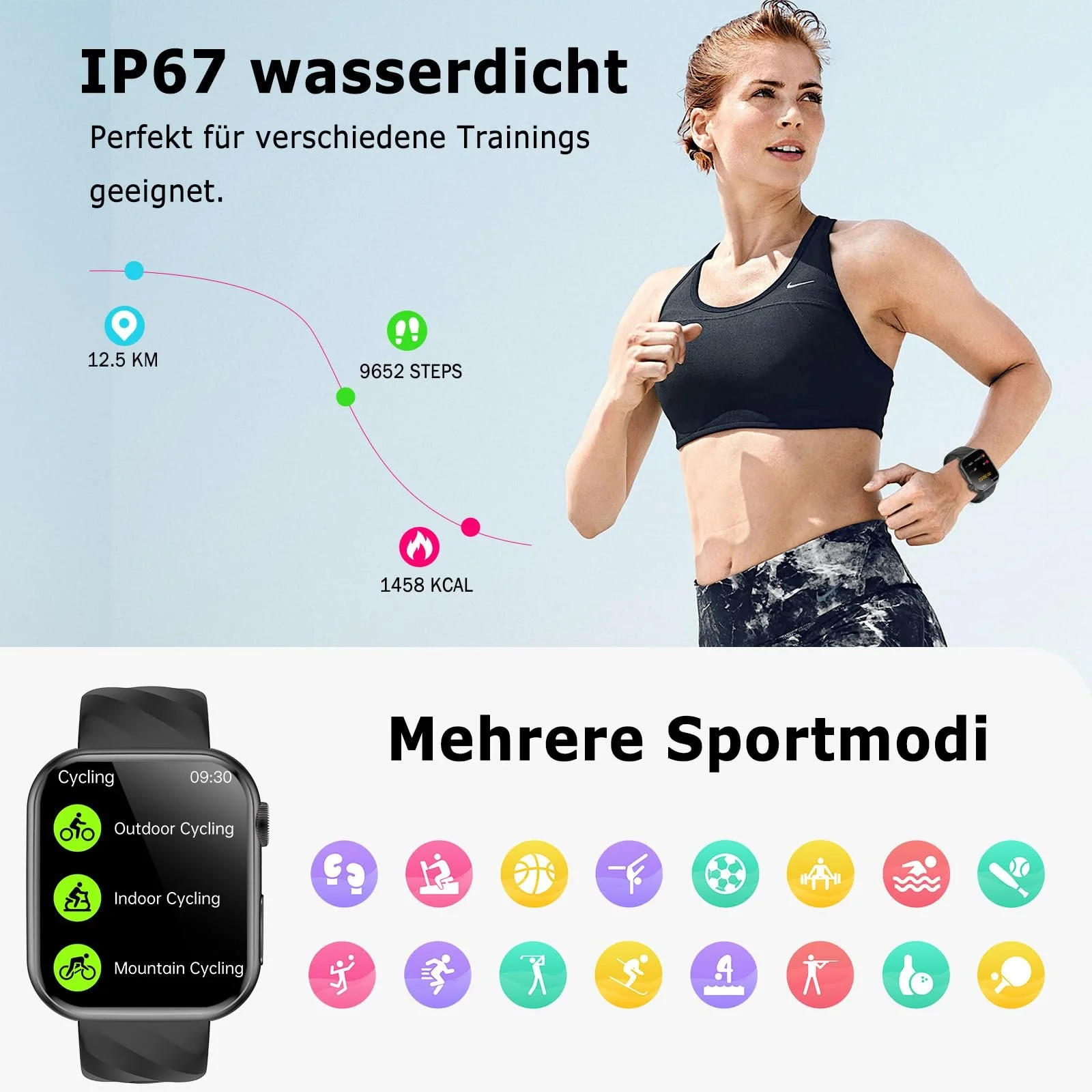 Смарт-часы 2025 ECG + HRV/BMI для мужчин и женщин, 1,97-дюймовый AMOLED, монитор здоровья с функцией телефона, круглосуточный мониторинг сердечного ритма SpO2, артериального давления, температуры тела, мониторинг сна, Черный, фото №7