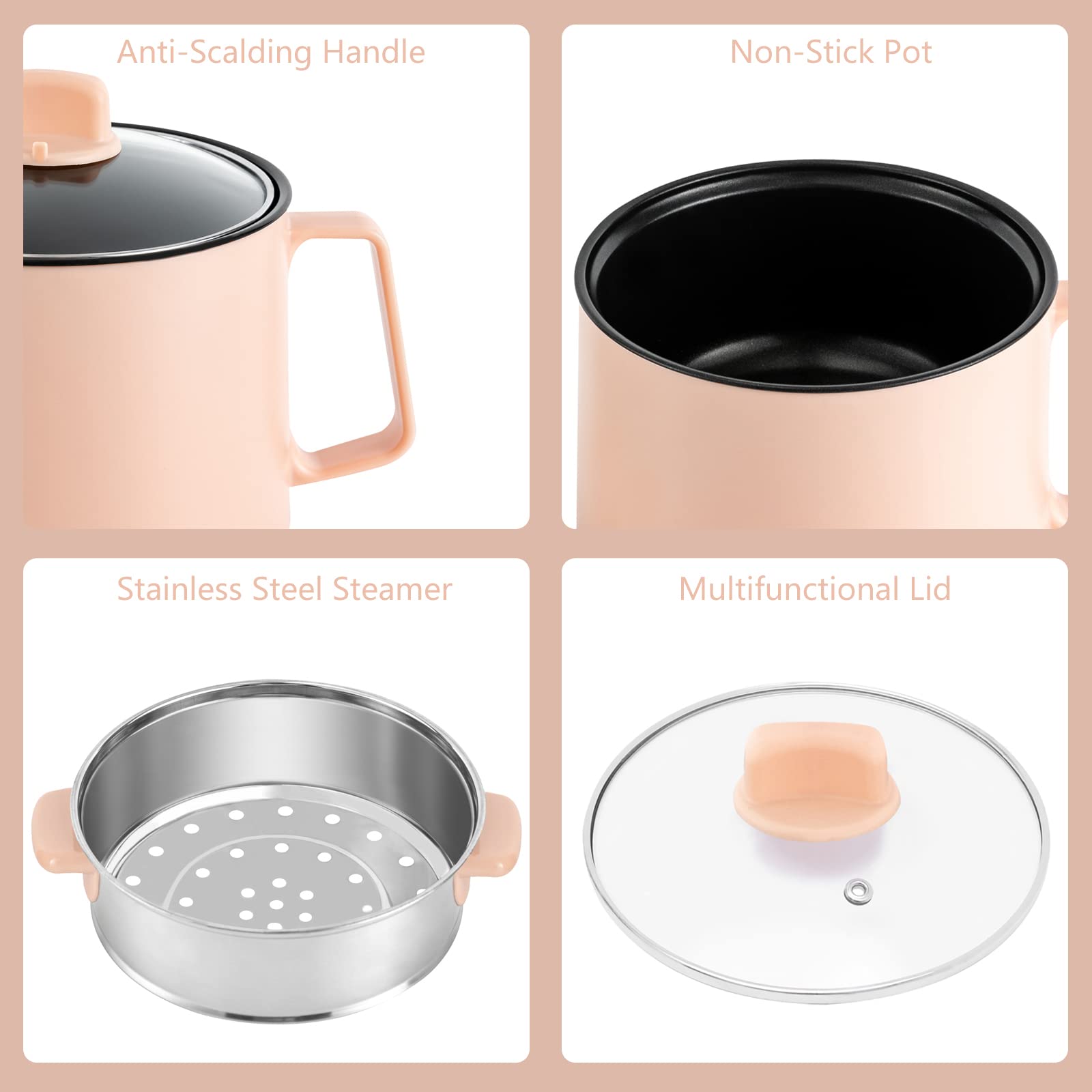 Мультиварка Non-Stick 1.7 L Рожева, фото №7 Мультиварка Non-Stick 1.7 L Рожева, фото №7