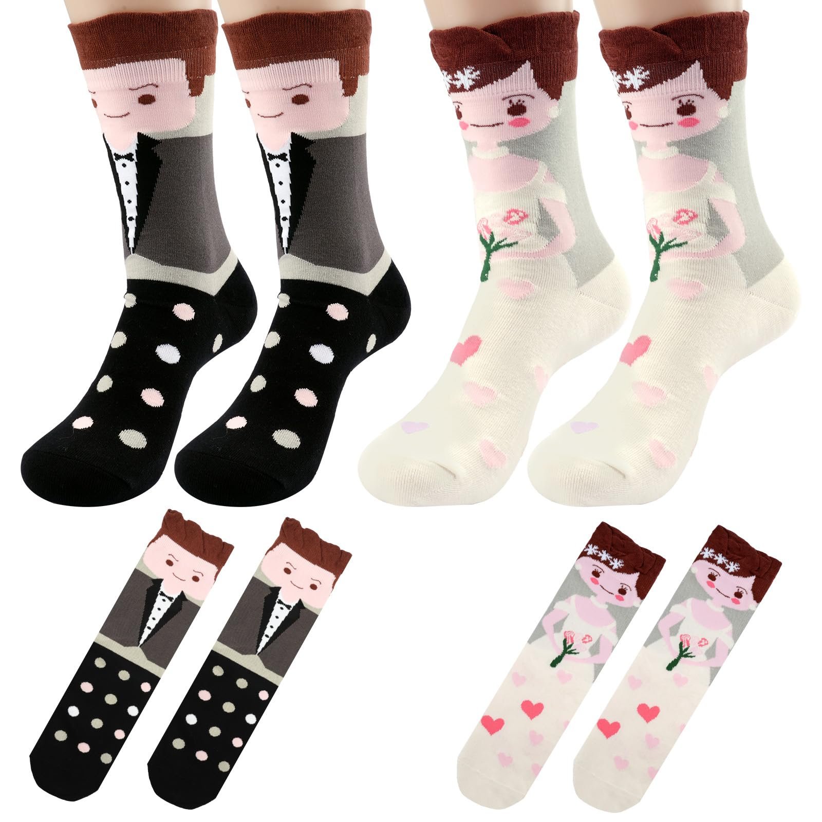 Свадебные носки Белый и черный, один размер, фото №1