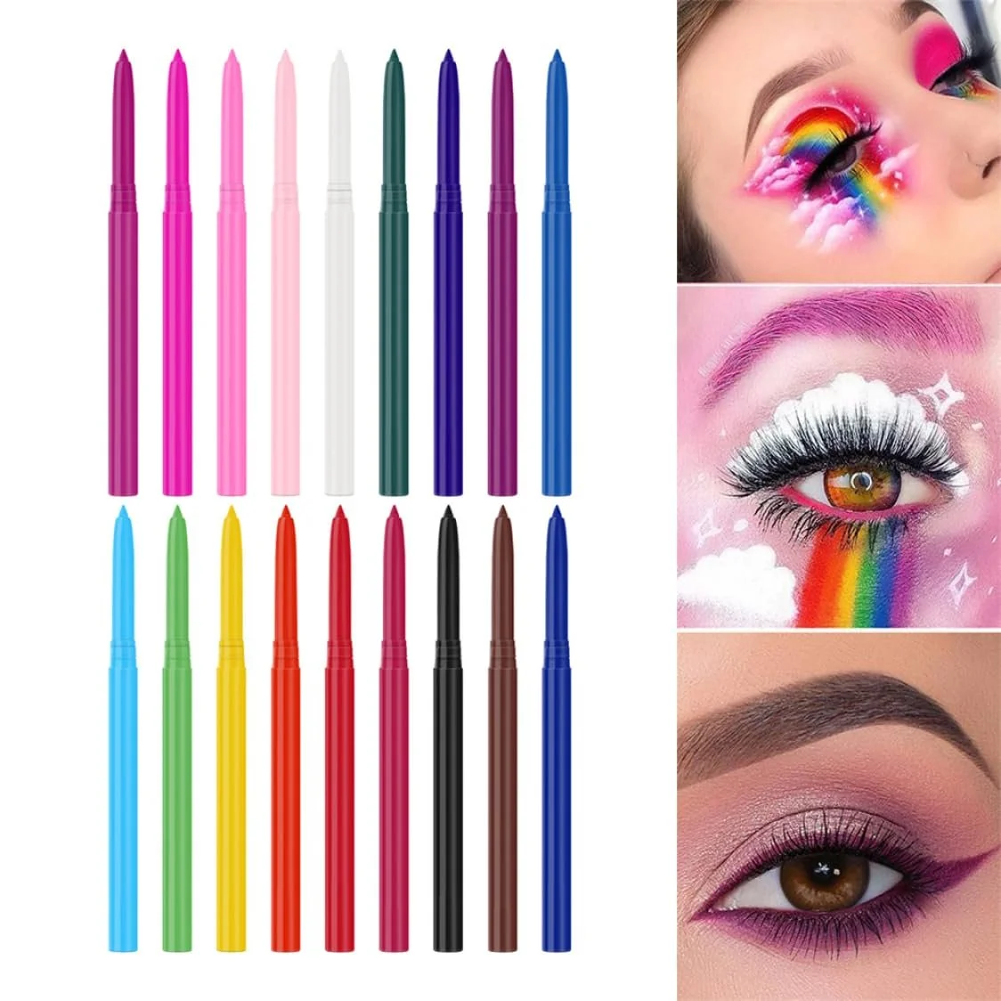 Олівець для очей 18 кольорів водостійкий, фото №2 Олівець для очей 18 кольорів водостійкий, фото №2