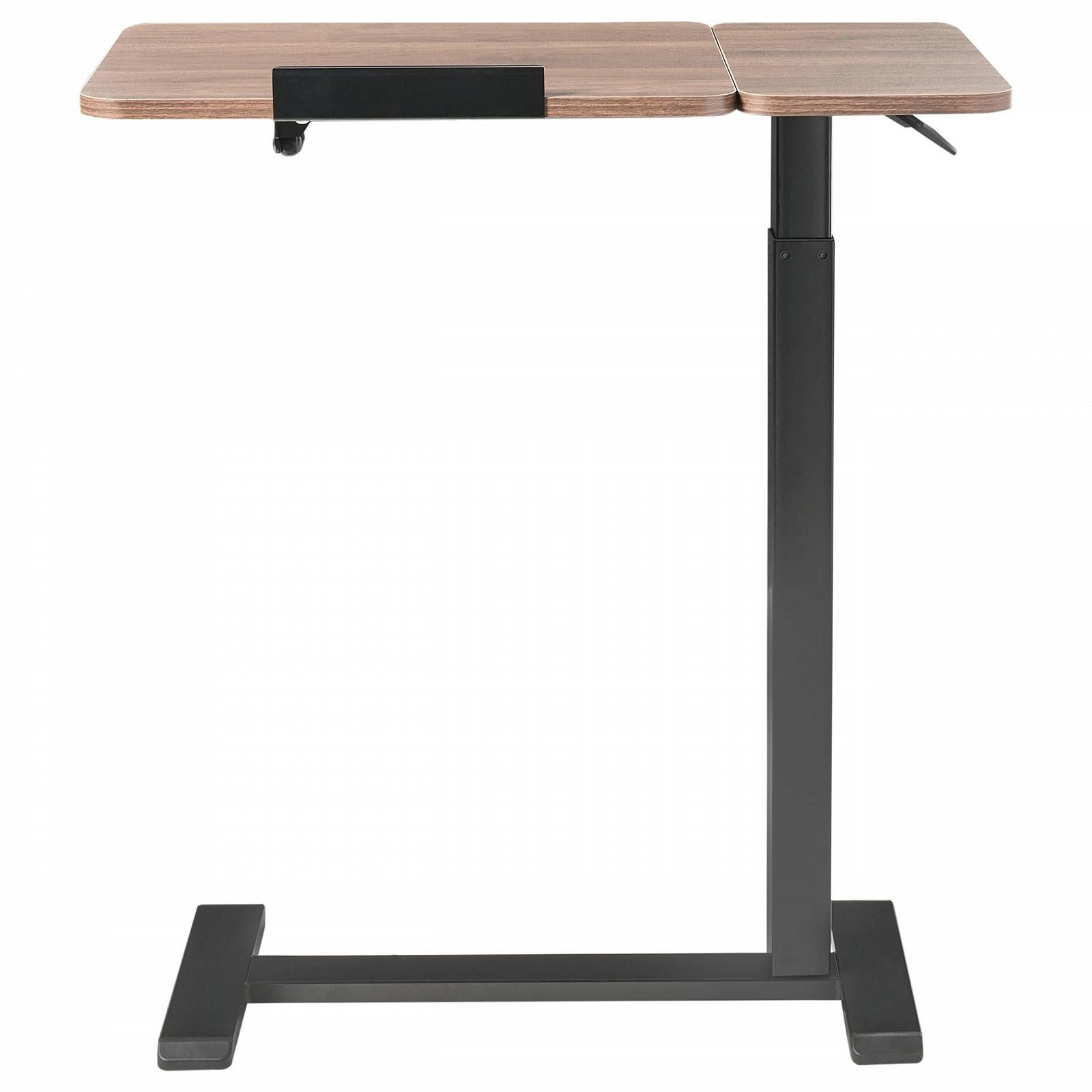 Столик для ноутбука Beliani Schola Регулируемый по высоте 70 x 40 см Эффект дерева Коричневый / Черный, фото №6