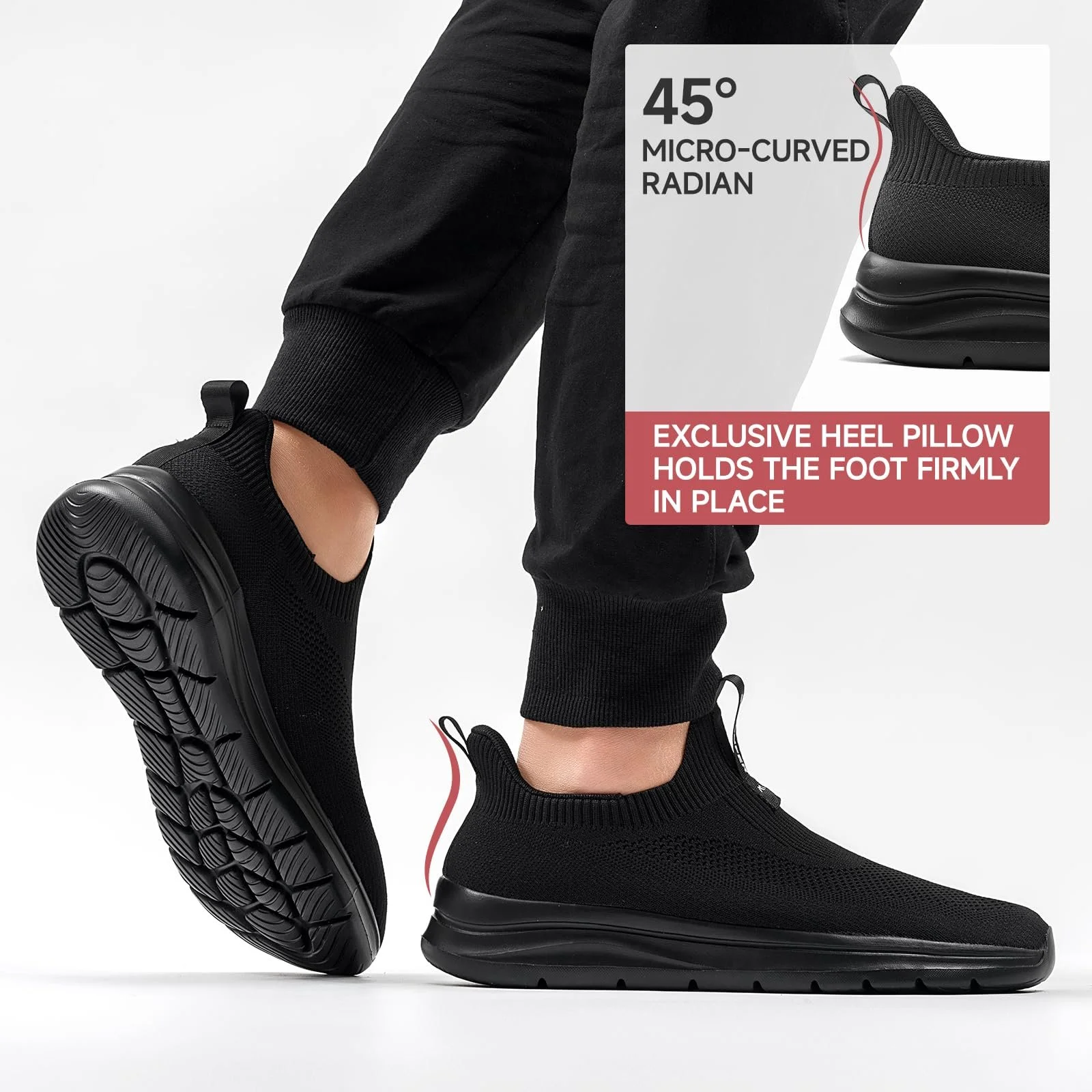 Кросівки Sosenfer Без шнурків Чоловічі дихаючі Зручні повсякденні спортивні Легкі кросівки для ходьби в зал для чоловіків, фото №3