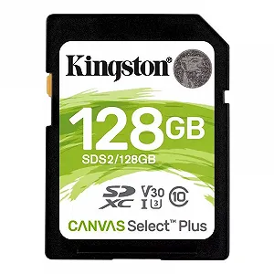 Карта памяти SDXC 128GB UHS-I/U3 Class 10 Kingston Canvas Select Plus R100/W85MB/s SDS2/128GB - Фото 1