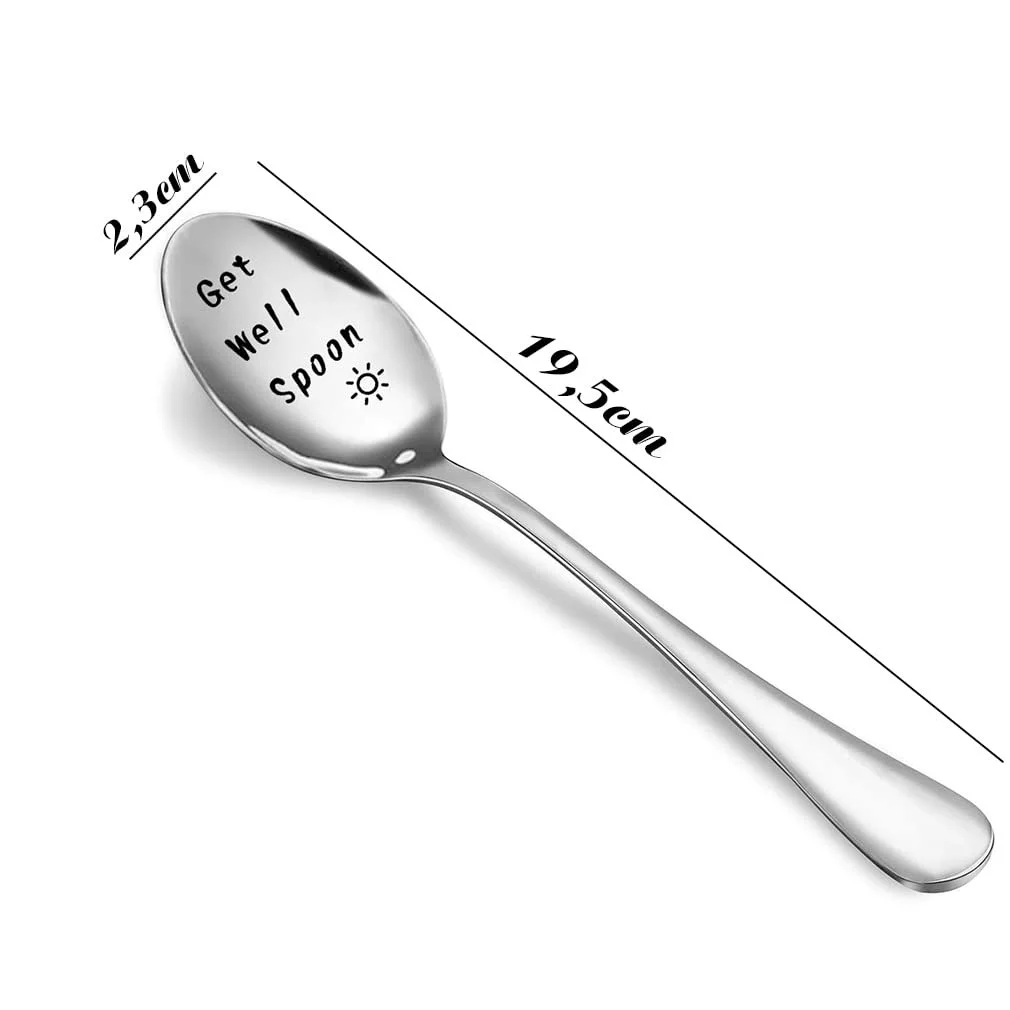 Ложка чайна з гравіюванням з нержавіючої сталі Get Well, фото №2