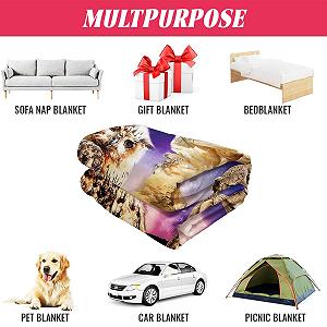 Покривало YISUMEI Фланель М'який Фліс 150 x 200 см Сова Фіолетовий synthetic.ua - Фото 1