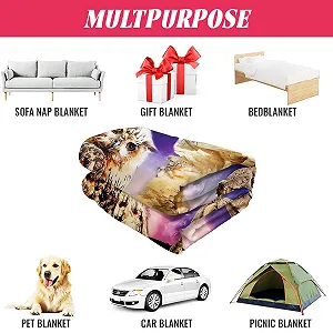 Покривало YISUMEI Фланель М'який Фліс 150 x 200 см Сова Фіолетовий synthetic.ua - Фото 1