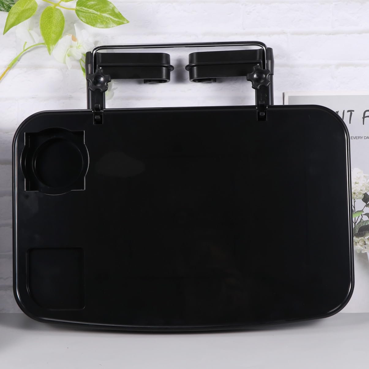 Автомобильный столик-поднос для ноутбука, складной, с подставкой для напитков. Подходит для автомобильных сидений, изготовлен из высококачественного материала, фото №6