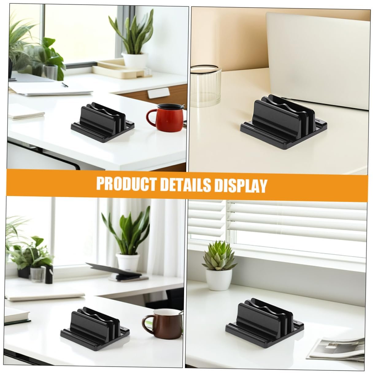 Вертикальная Подставка для ноутбука Прочный Материал Двойной Слот для вертикального хранения книг Настольный Держатель для ноутбука, фото №7