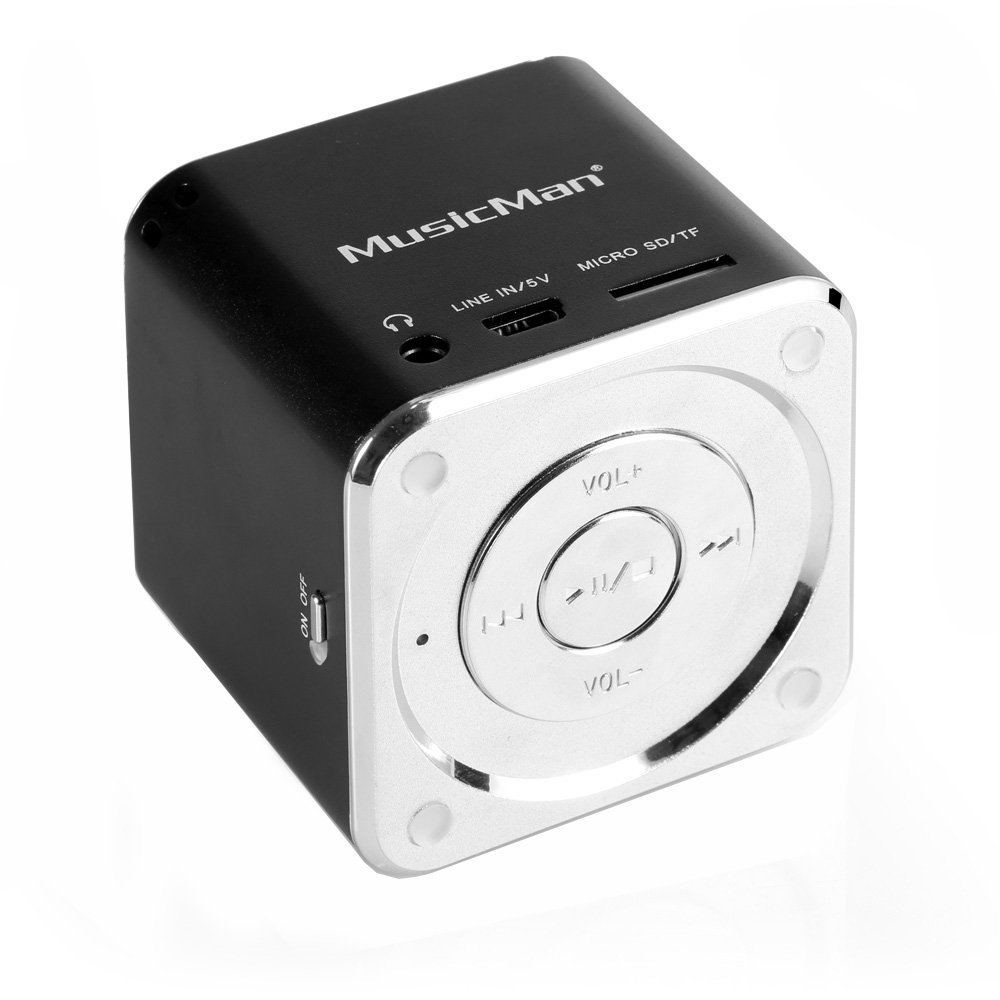 Мини-саундстейшн MusicMan TXX3527 (MP3 Player, громкоговоритель, функция Line In, слот для SD/microSD карт) черный, фото №2