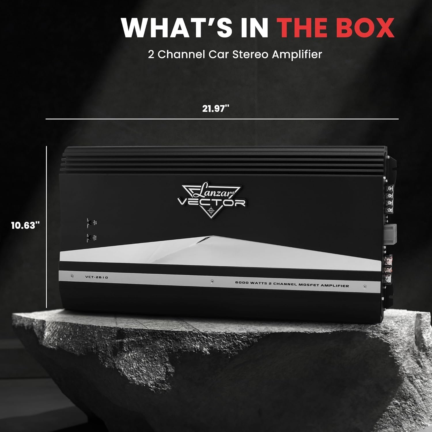 2-канальний підсилювач звуку Lanzar Vector 6000W black, фото №3
