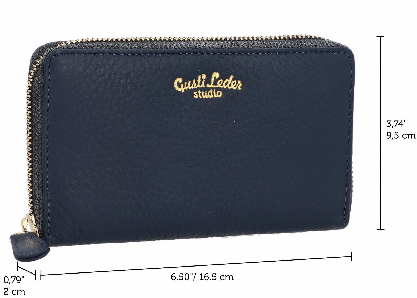 Кошелек кожаный Gusti Leather Thala Картхолдер для карт Женский Кожа, голубой, Ретро, фото №5
