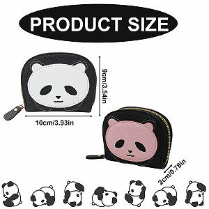 Кошелек AfitLulu Женский Картхолдер Аккордеон Маленький Кошелек PU Кожа Белый Panda synthetic.ua - Фото 1
