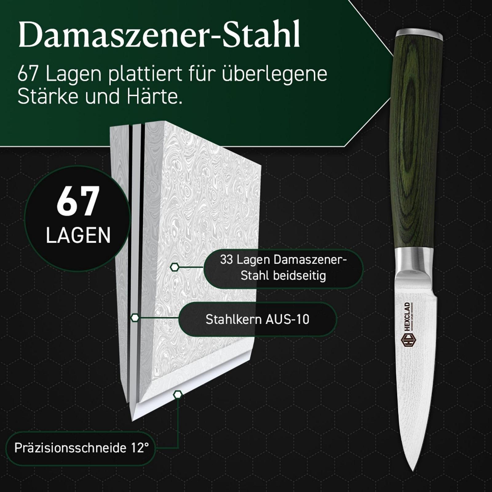 Мусат HexClad 23 см з японської дамаської сталі з ручкою Pakka, фото №4 Мусат HexClad 23 см з японської дамаської сталі з ручкою Pakka, фото №4