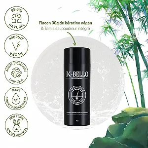 Рассыпающиеся волосы K-Bello Natural & Vegan для женщин и мужчин, для мгновенного утолщения и придания густоты волосам, Пудра для волос - волокна для маскировки выпадения волос 30 г, Светлый блонд synthetic.ua - Фото 1
