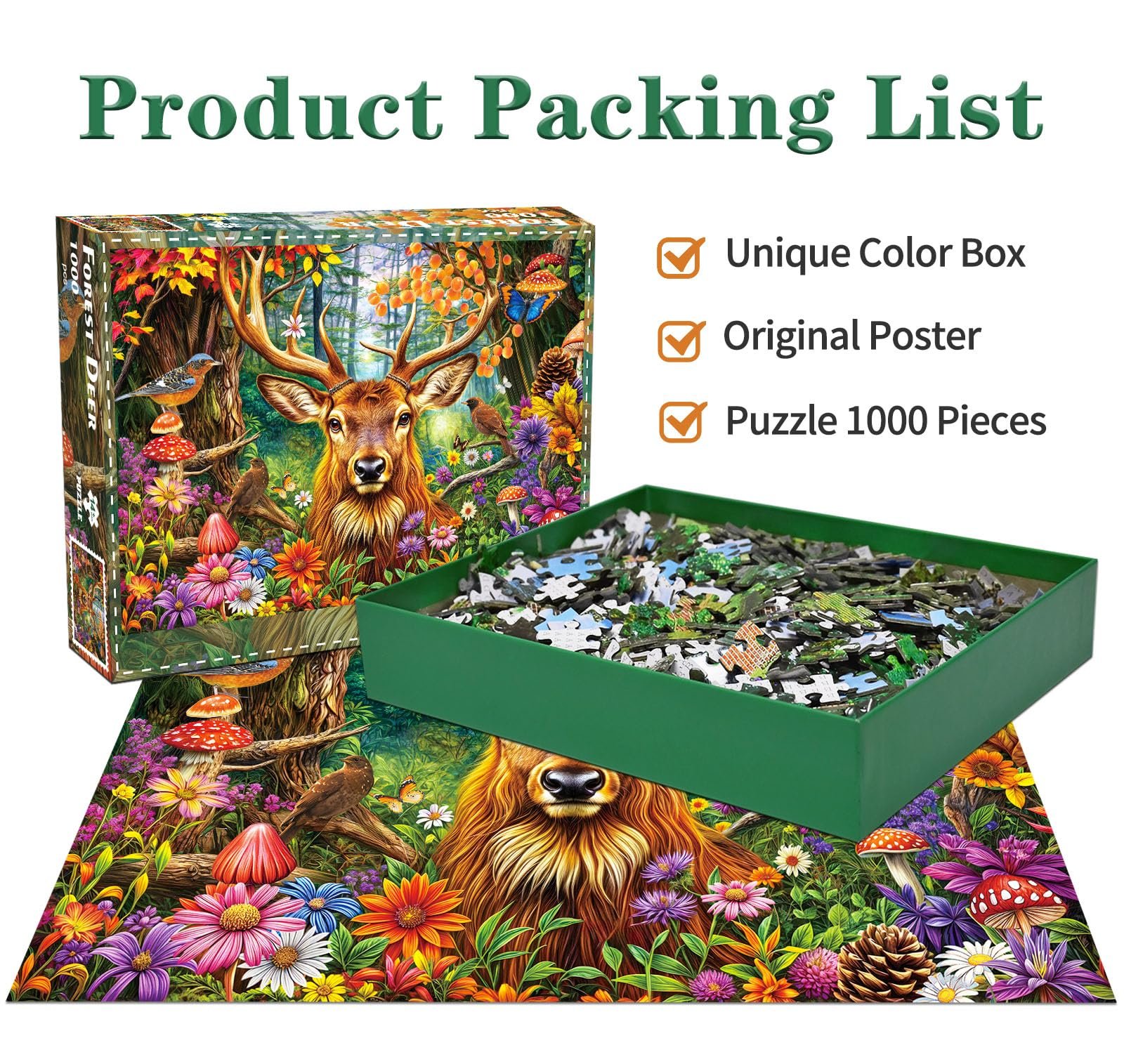 Пазл 1000 елементів 70 x 50 см Казковий ліс та олень, фото №5 Пазл 1000 елементів 70 x 50 см Казковий ліс та олень, фото №5