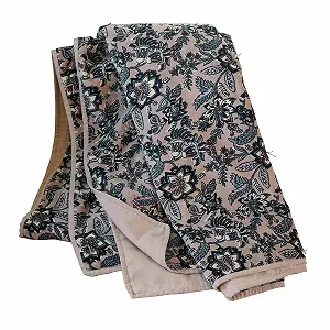 Покрывало Loberon Elarion Цветочный узор Мягкое на ощупь Розовый/Голубой - Фото 1