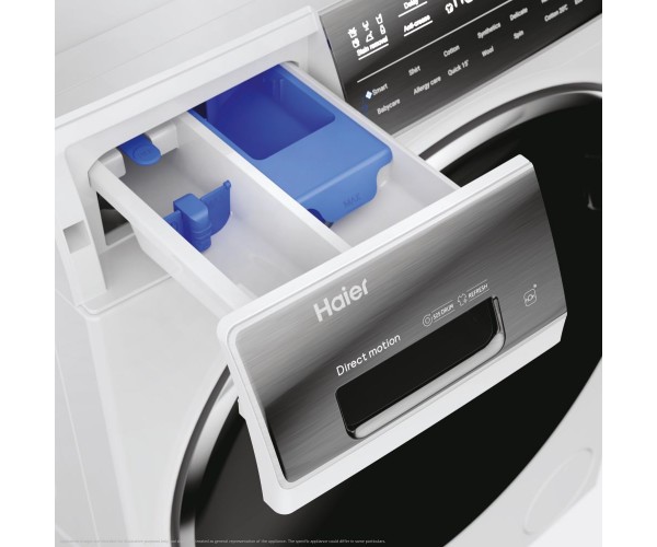 Haier Пральна машина фронтальна 9кг 1400 A 52см дисплей пара інвертор люк чорний білий, фото №8