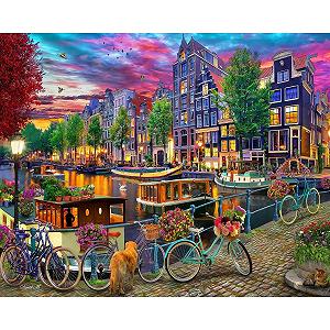 Пазл Vermont Christmas Company Amsterdam Canal 1000 элементов крупного размера - Фото 1