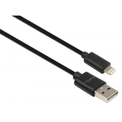 Дата кабель USB 2.0 AM to Lightning 1.8m Spring black Vinga (VCPDCLS1.8BK), фото №2