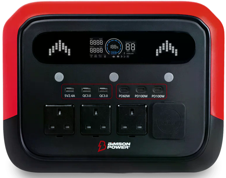 Зарядна станція Bimson Power BP1200PPS 2400 Вт / 1200 Вт / 1024 Вт*год / LiFePO4 / Швидка зарядка, фото №2