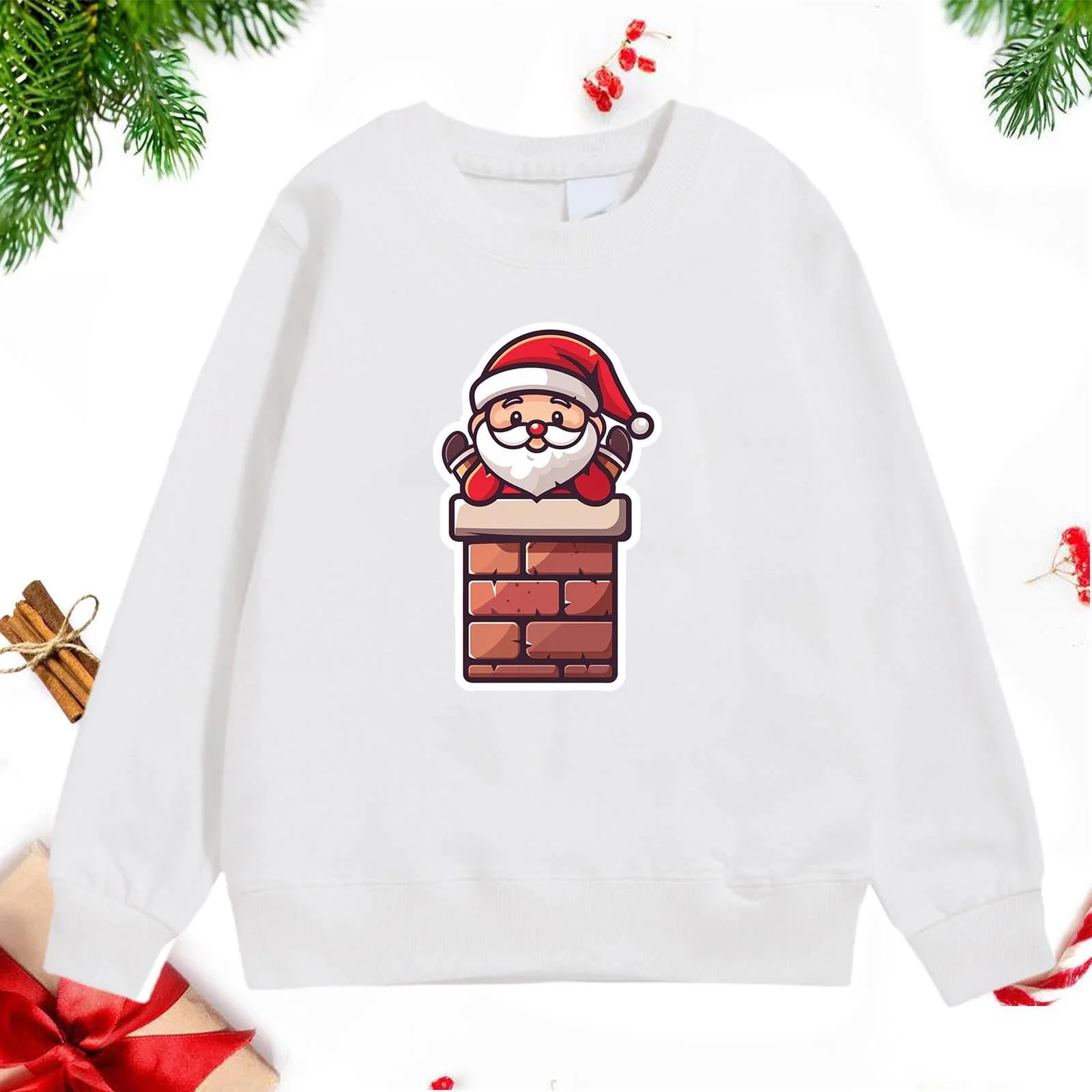 Детский рождественский свитер, детская осенне-зимняя рождественская толстовка с принтом, фото №2