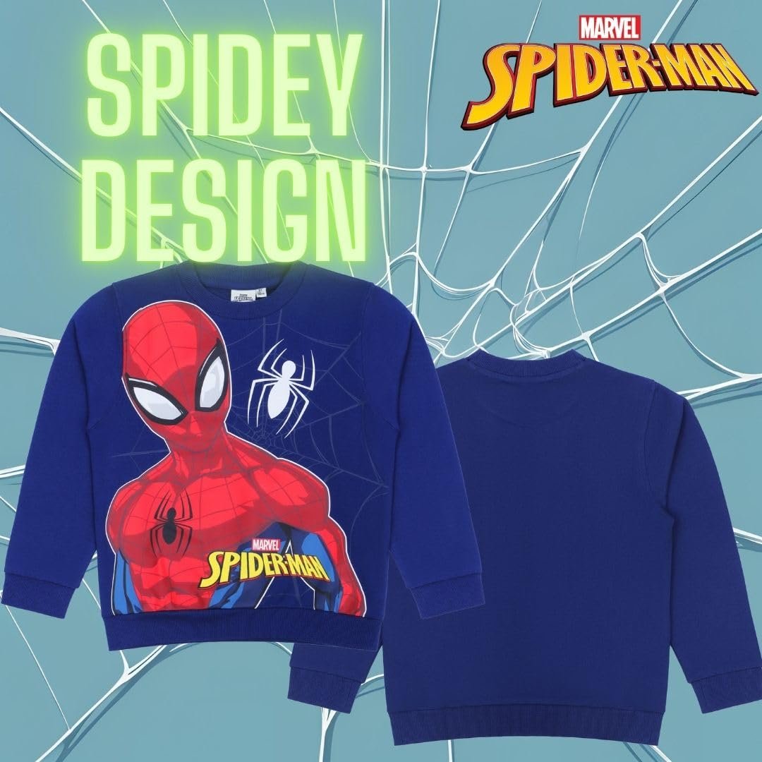 Свитшот Spiderman Boys Marvel Avengers Spidey Spider-Man Хлопок Размер 98-140 Синий, фото №5