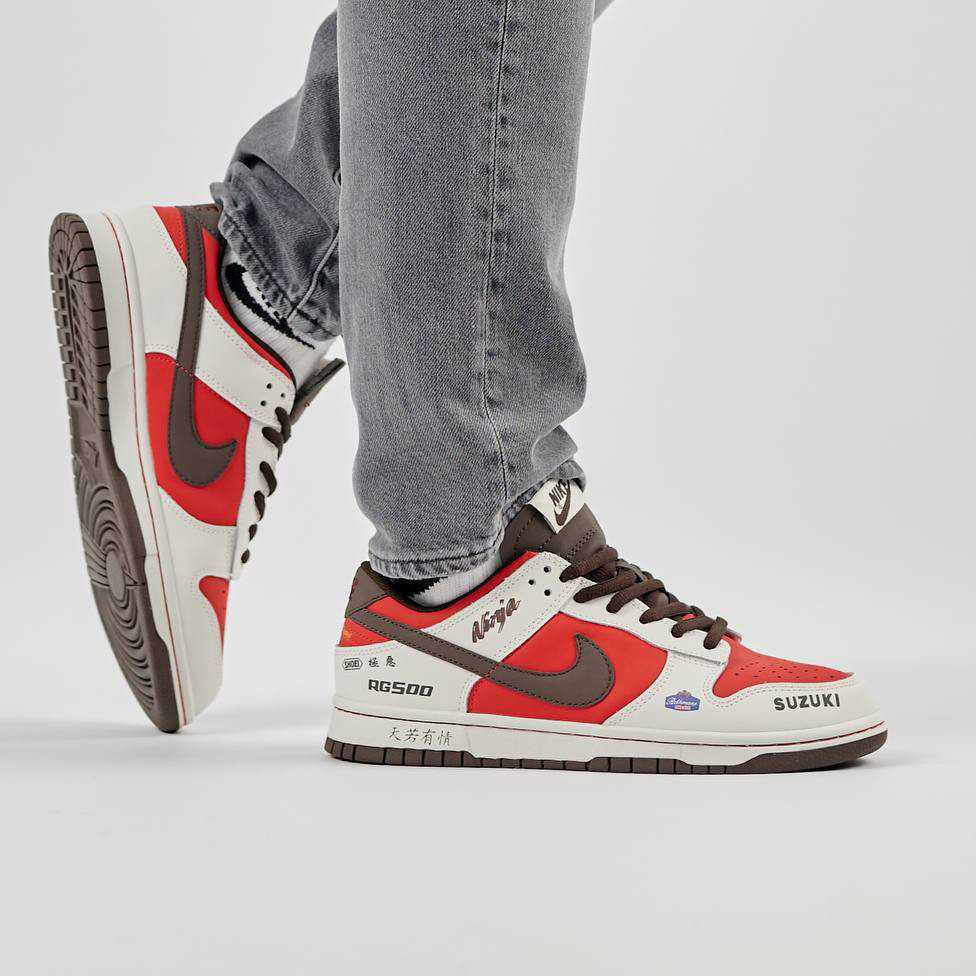 Кроссовки мужские SB Dunk Low Suzuki NINJA RG500 красные кожаные кеды найк сб данк демисезонная обувь, фото №1 Кроссовки мужские SB Dunk Low Suzuki NINJA RG500 красные кожаные кеды найк сб данк демисезонная обувь, фото №1