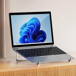 Подставка для ноутбука Rison, вентилируемая охлаждающая подставка из алюминия с регулируемым углом наклона. Портативный эргономичный аксессуар для стола synthetic.ua - Фото 1