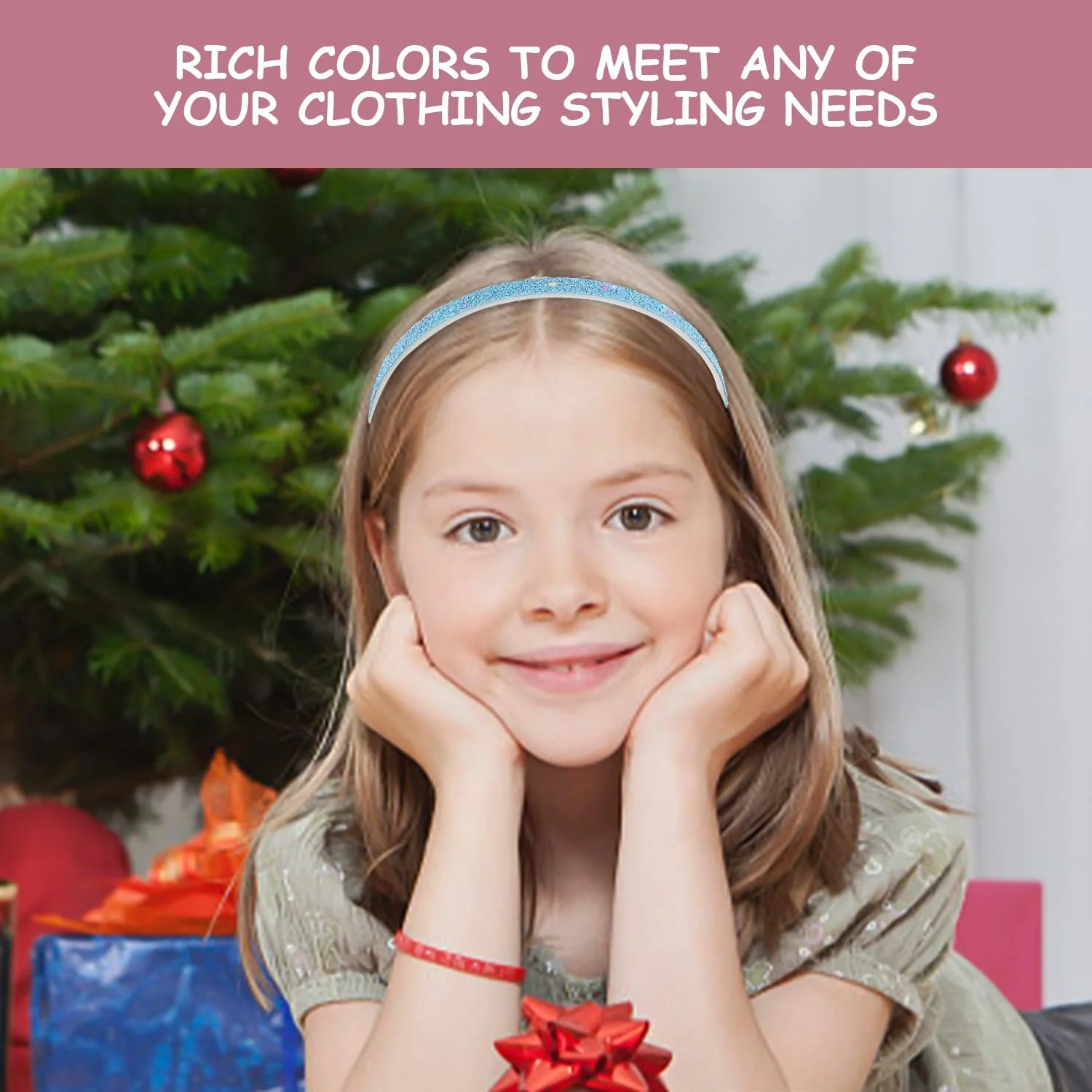 Обруч для волосся Glitzer, 6 шт., різнокольоровий, фото №5