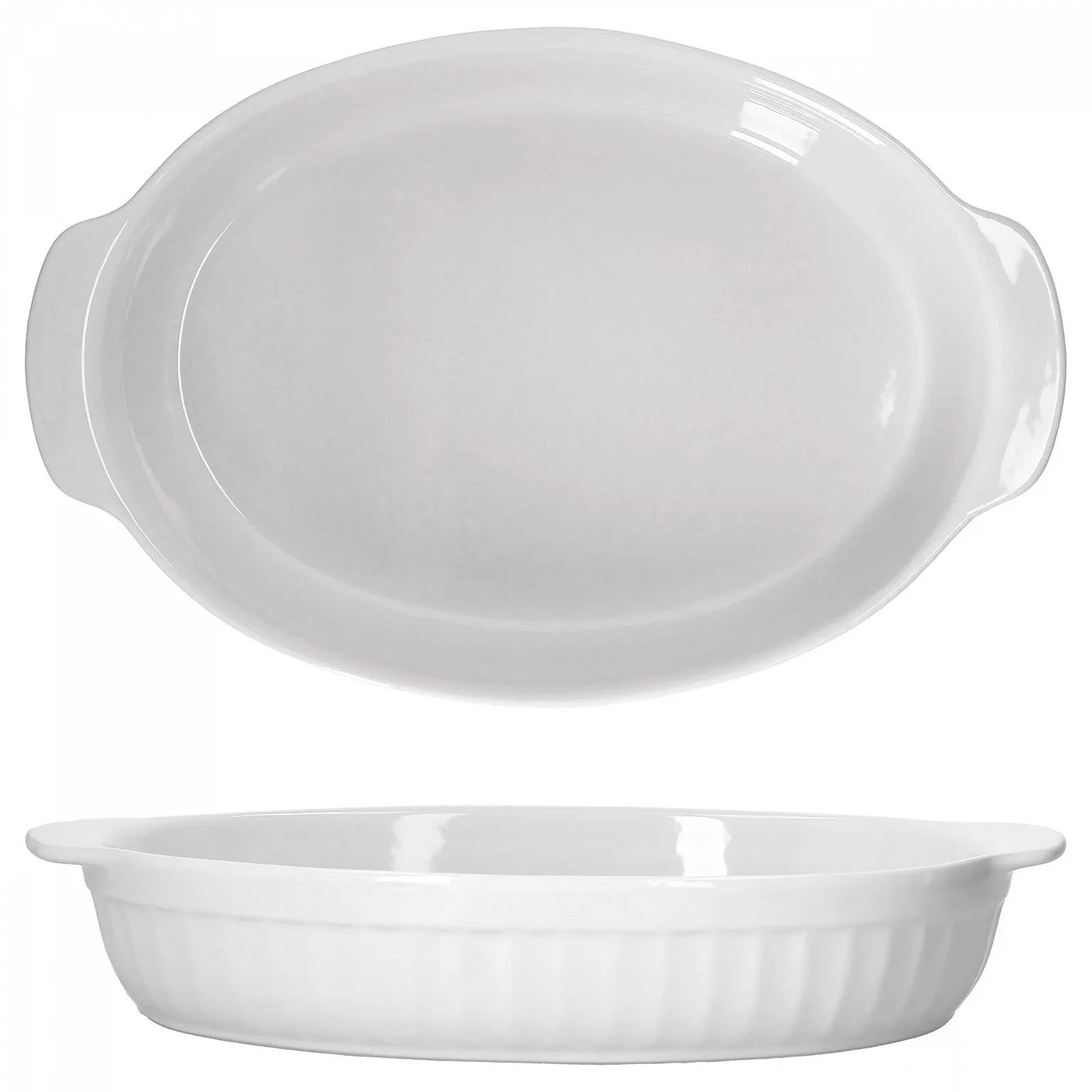 Набір форм для запікання MamboCat 2 шт. овальні керамічні 1,8 л білі, фото №2 Набір форм для запікання MamboCat 2 шт. овальні керамічні 1,8 л білі, фото №2