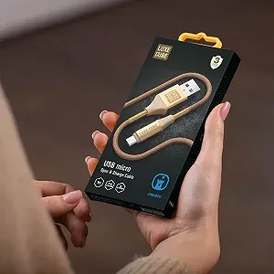 Кабель Luxe Cube Armored USB-microUSB 1м золотистый 8886669689204 synthetic.ua - Фото 1