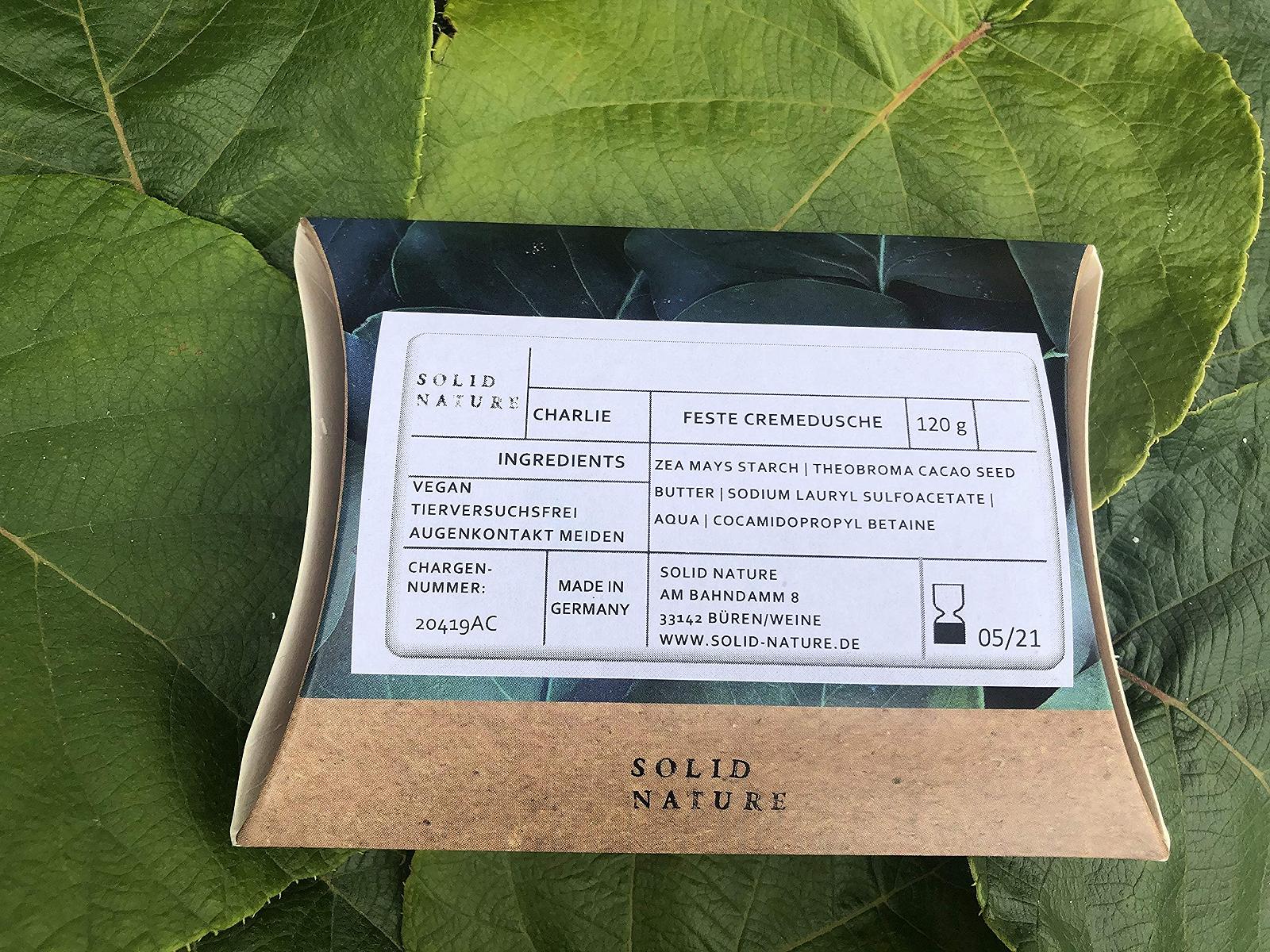 Твердий гель для душу Solidnature DuschFest Der Charlie веганський без пластику 120 г, фото №3