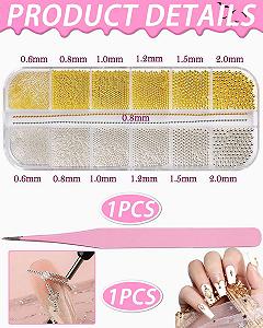 Икра для ногтей 12 Degree Золотой и Серебряный synthetic.ua - Фото 1