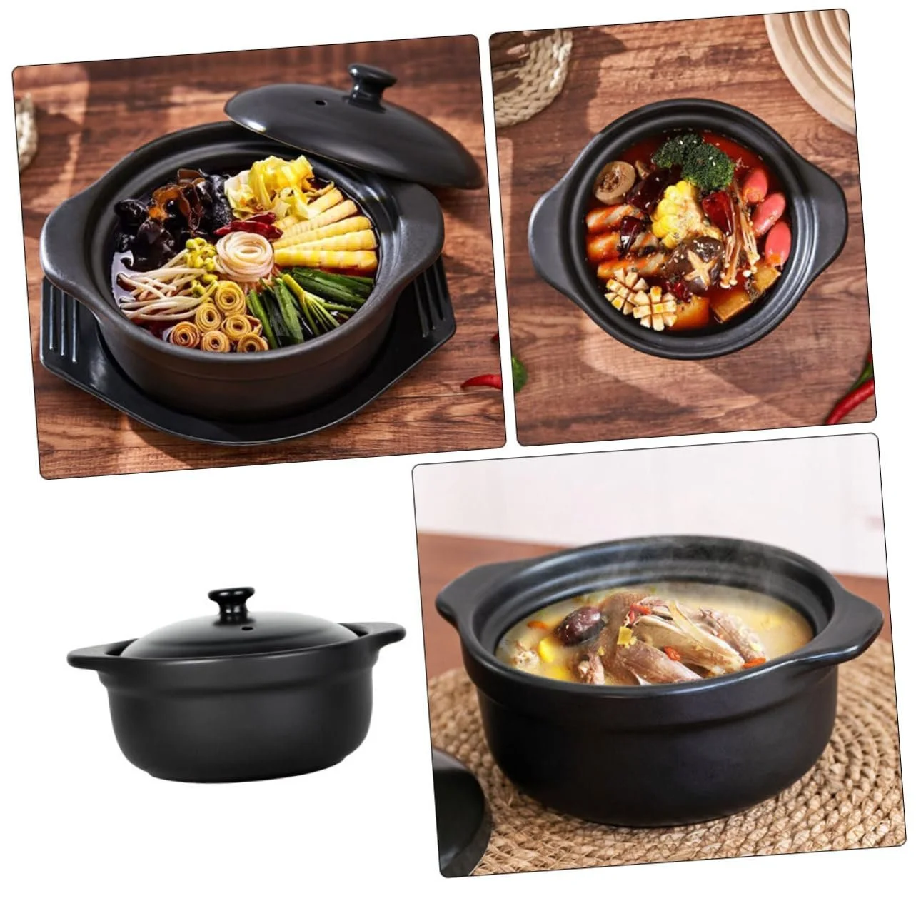 Каструля для тушкування TOYANDONA керамічна з кришкою багатофункціональна, фото №6 Каструля для тушкування TOYANDONA керамічна з кришкою багатофункціональна, фото №6