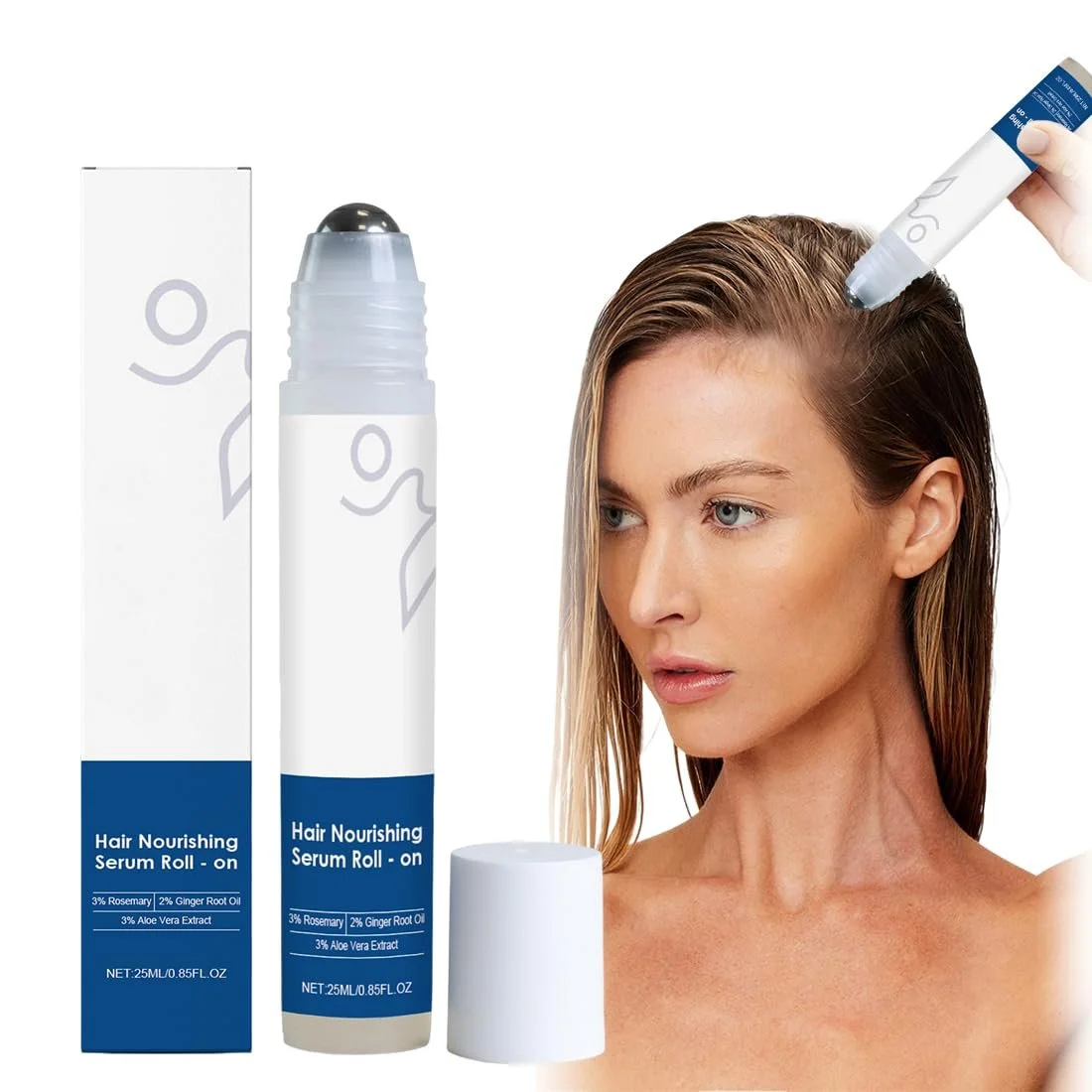 Сироватка для росту волосся Розмарин Roll On, сироватка для шкіри голови для контролю випадіння волосся, фото №1