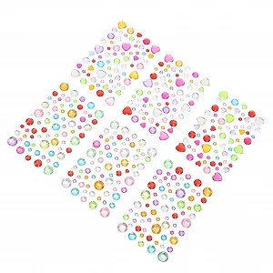 Стрази FOMIYES самоклеючі 12 аркушів для макіяжу, коштовності для очей і тіла, наклейки на обличчя з дорогоцінним камінням для вечірок, фотографій і прикрас з високоякісного матеріалу - Фото 1