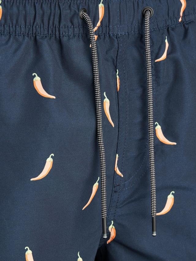 Шорти для плавання JJIBALI JJSWIMSHORTS AKM FUNNY FOOD 12184800 Navy Blazer Jack&Jones Темно-синій M, фото №2