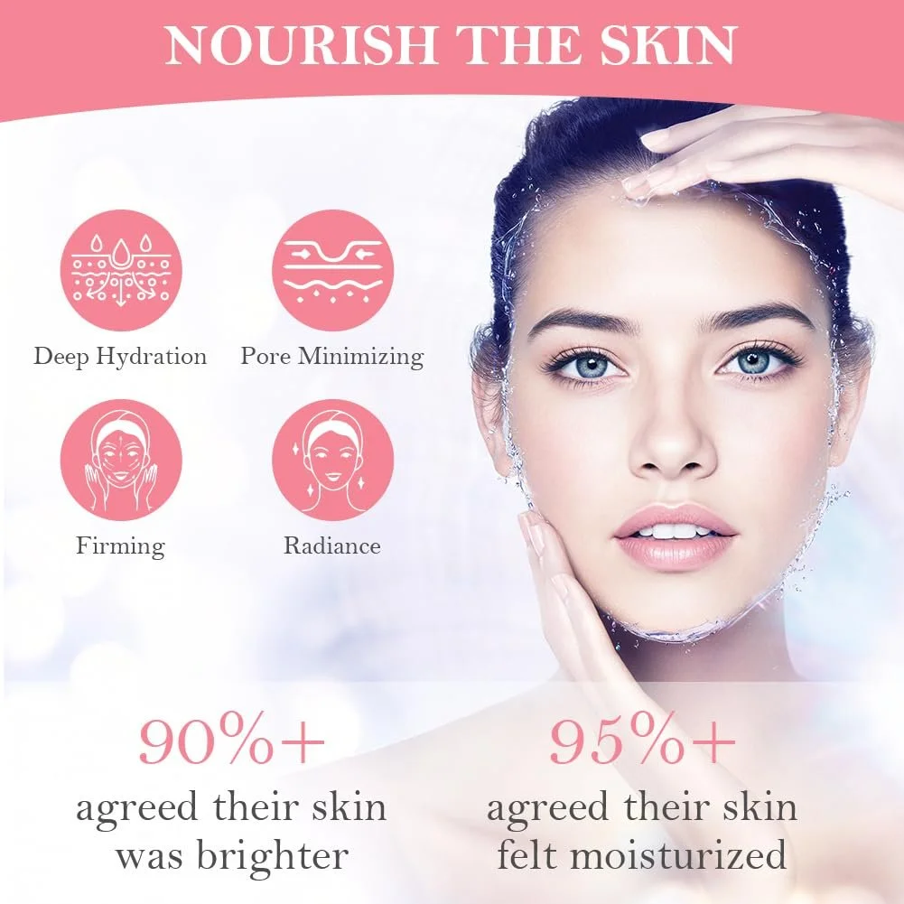 Маска LOPHE Коллаген, Набор из 4 штук, Увлажняющая ночная маска, Успокаивающая, Увлажняющая, Коллагеновая маска для всех типов кожи, Розовая, фото №6