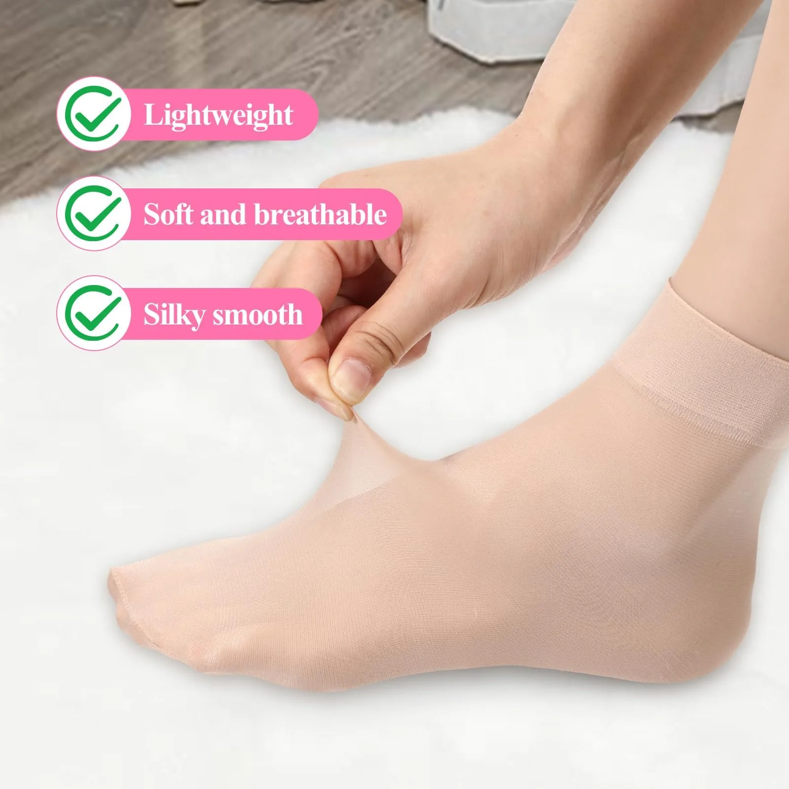 Носки Женские Нейлоновые Прозрачные с кружевом, 12 пар, фото №5 Носки Женские Нейлоновые Прозрачные с кружевом, 12 пар, фото №5