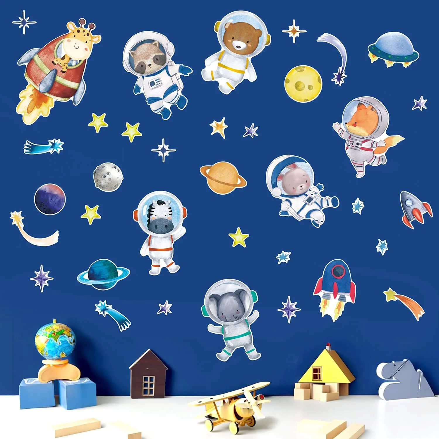 Наклейка на стіну HPNIUB Animals Astronaut 134 x 40 см Light Colour, фото №2