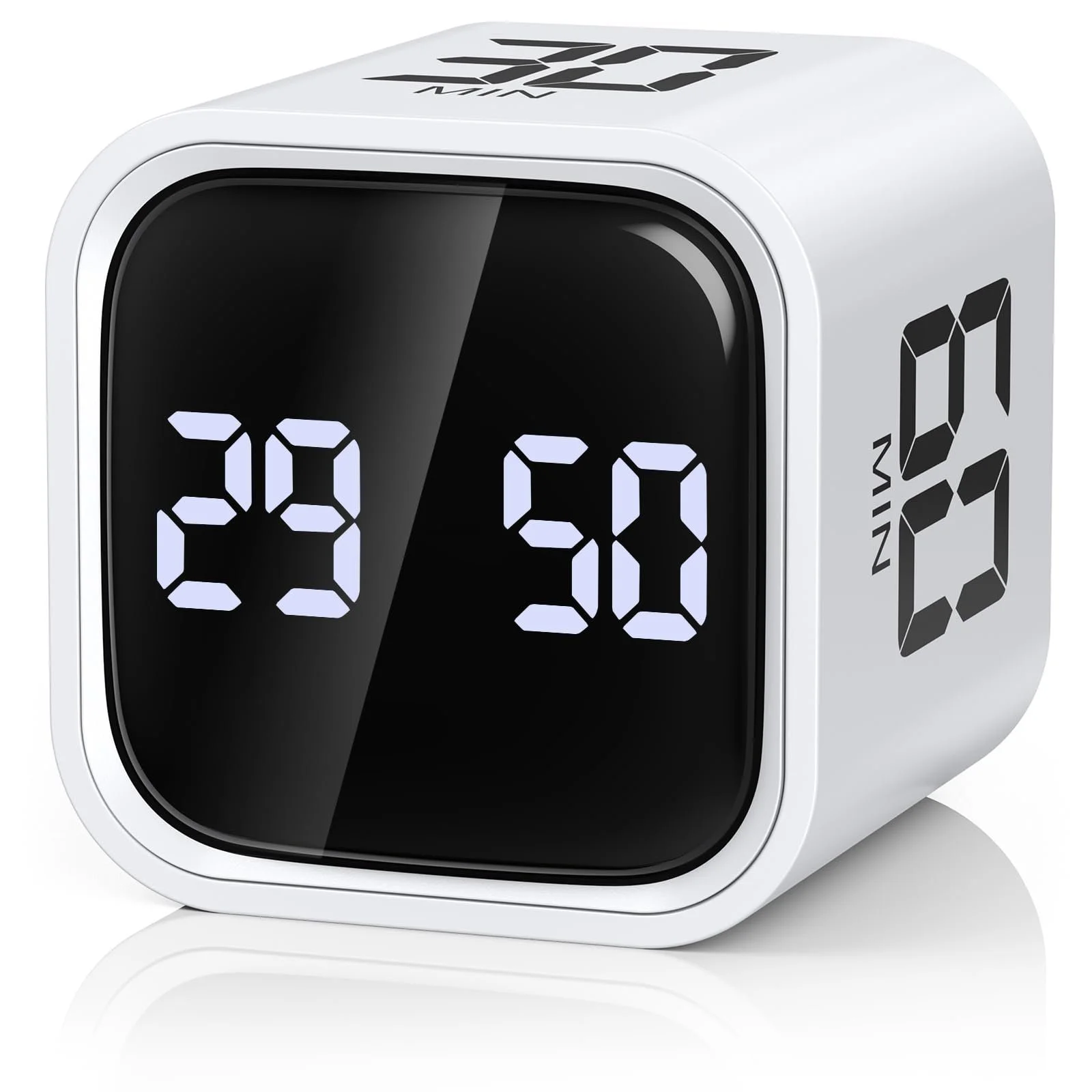 Таймер цифровой ORIA Pomodoro Cube с гравитационным датчиком Белый, фото №1