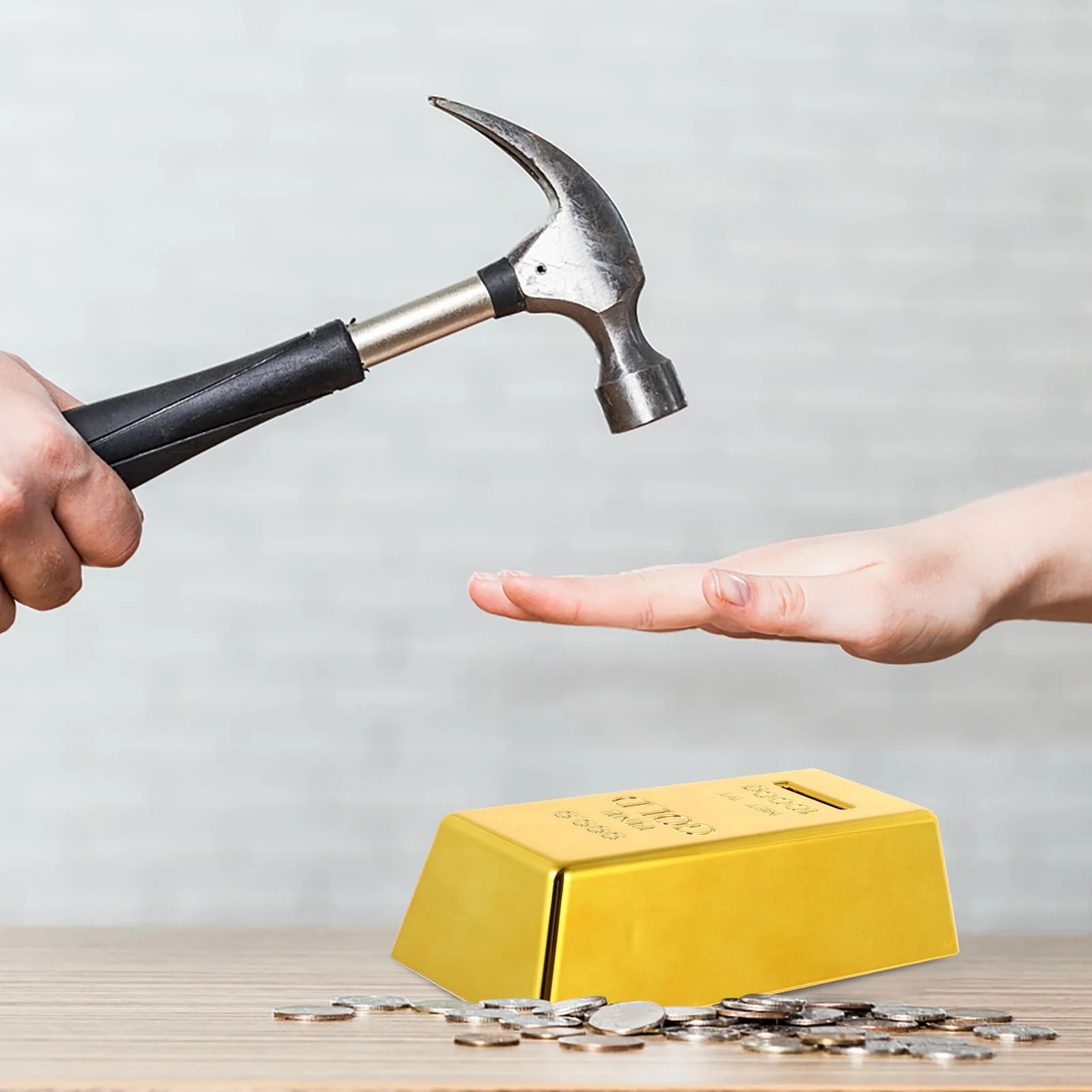 Скарбничка BESPORTBLE Gold Bar Plastic Золота 6,6 x 3 x 1,8 дюйма, фото №6