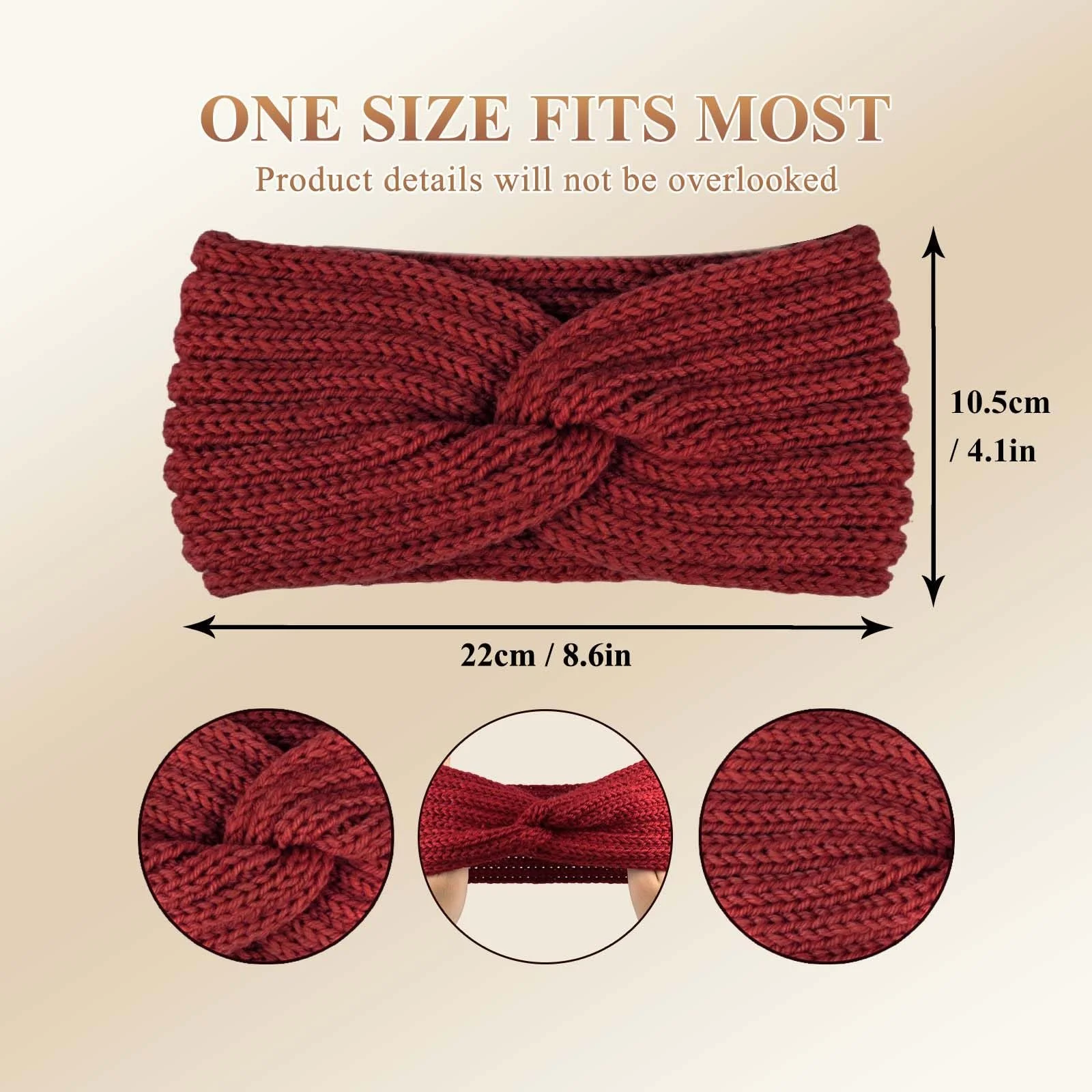 В'язана пов'язка на голову, фото №4